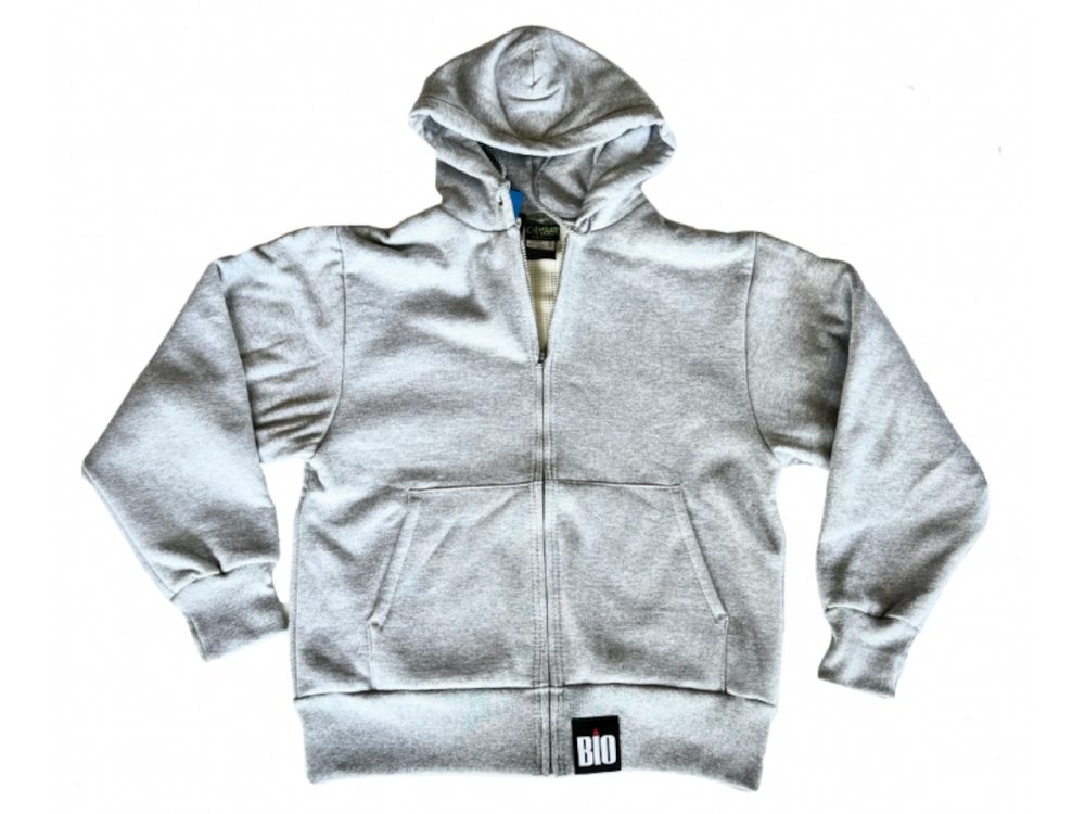 12.5oz Thermal Zip Hoodie(GY)【BIO-F131】